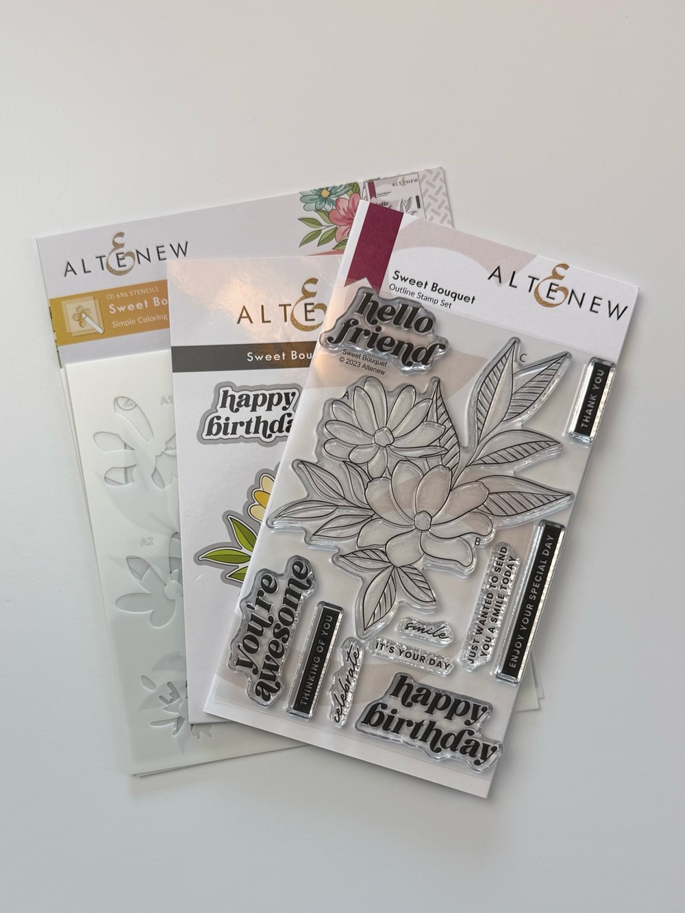 Altenew Sweet Bouquet Stamp Die & Stencil Complete Bundle
